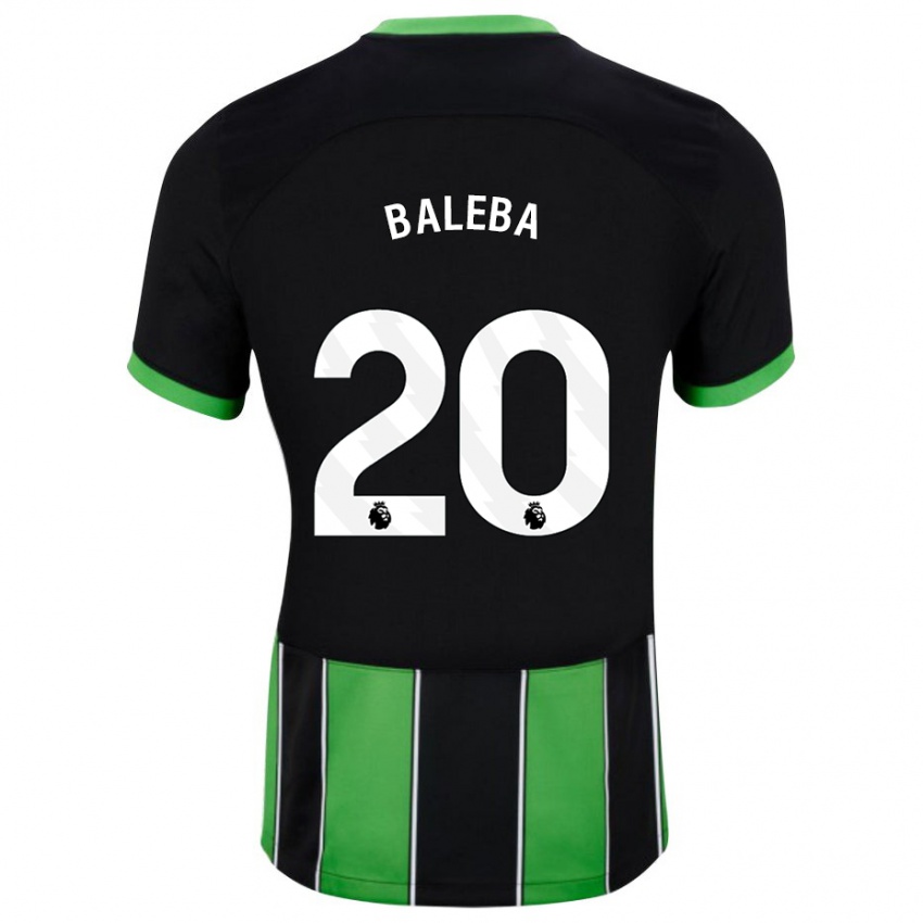 Kvinder Carlos Baleba #20 Sort Grøn Udebane Spillertrøjer 2023/24 Trøje T-Shirt