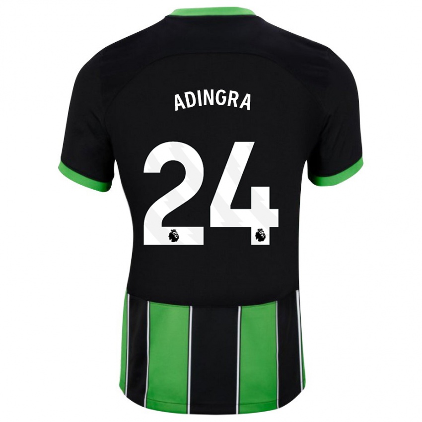 Kvinder Simon Adingra #24 Sort Grøn Udebane Spillertrøjer 2023/24 Trøje T-Shirt