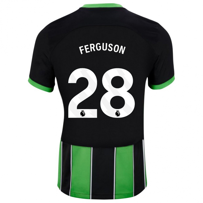 Kvinder Evan Ferguson #28 Sort Grøn Udebane Spillertrøjer 2023/24 Trøje T-Shirt