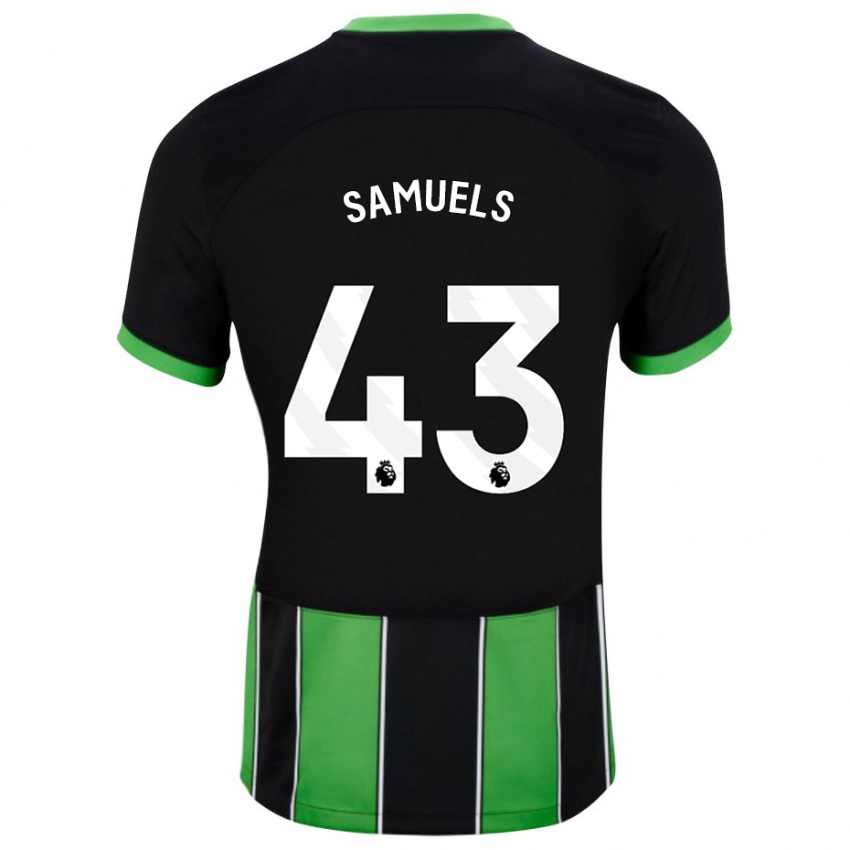 Kvinder Imari Samuels #43 Sort Grøn Udebane Spillertrøjer 2023/24 Trøje T-Shirt