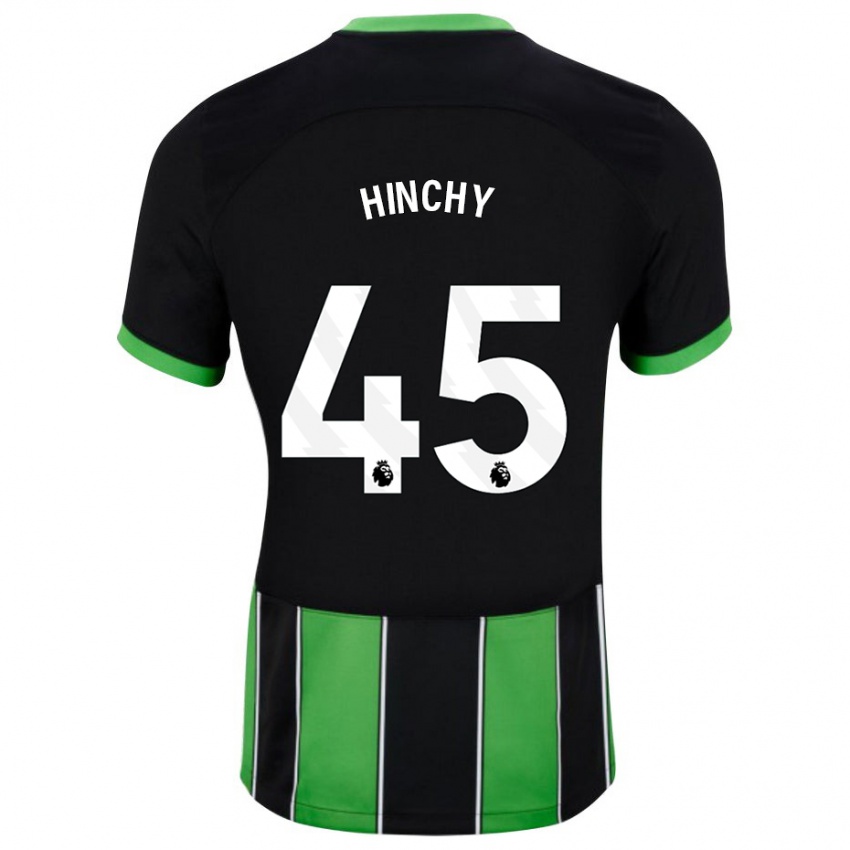 Kvinder Jack Hinchy #45 Sort Grøn Udebane Spillertrøjer 2023/24 Trøje T-Shirt