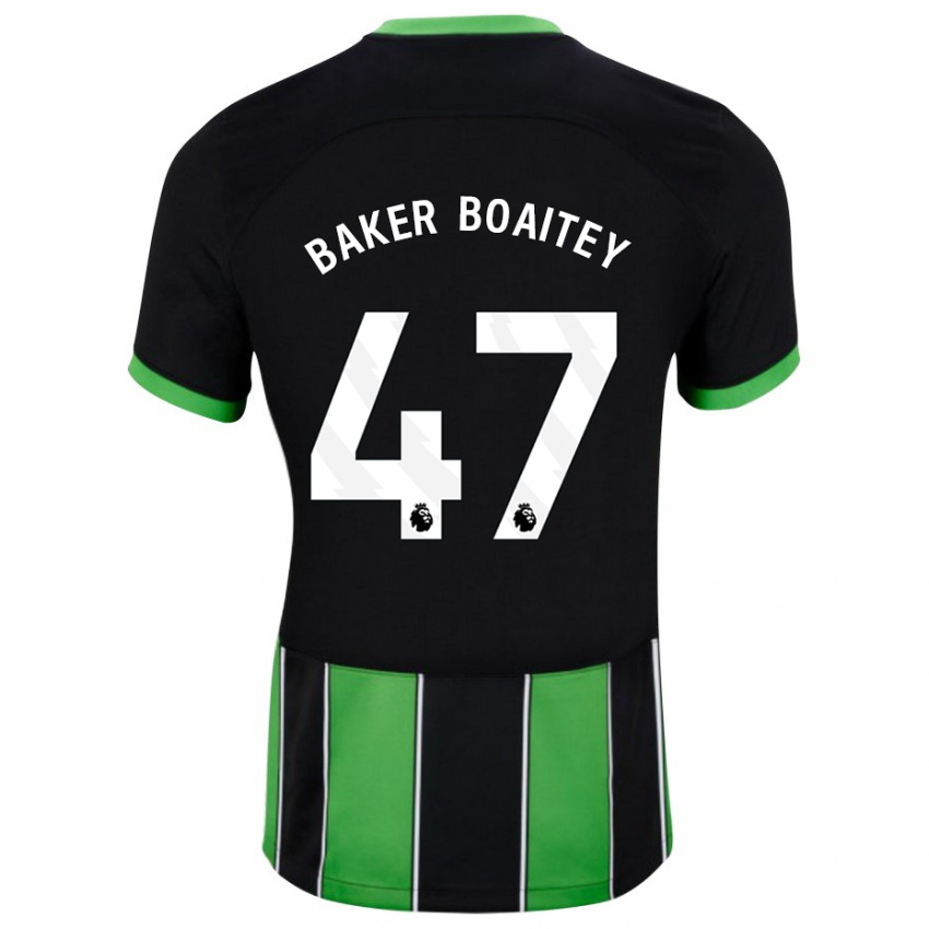 Kvinder Benicio Baker-Boaitey #47 Sort Grøn Udebane Spillertrøjer 2023/24 Trøje T-Shirt