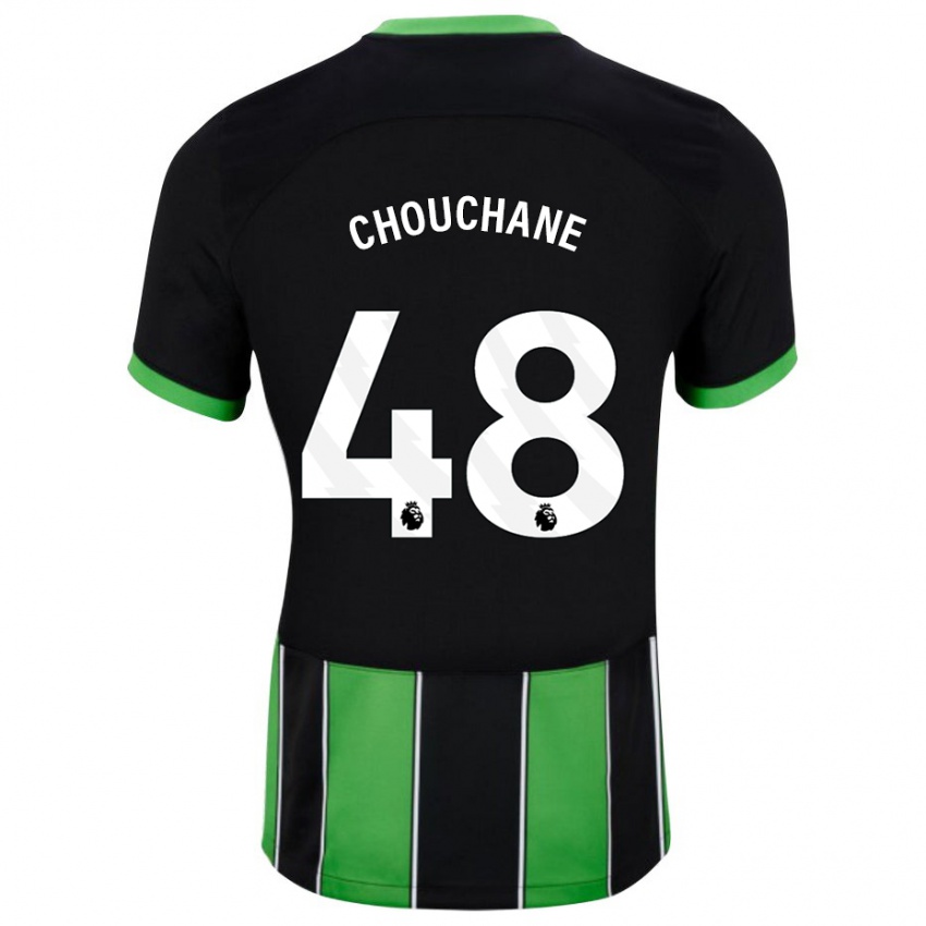 Kvinder Samy Chouchane #48 Sort Grøn Udebane Spillertrøjer 2023/24 Trøje T-Shirt