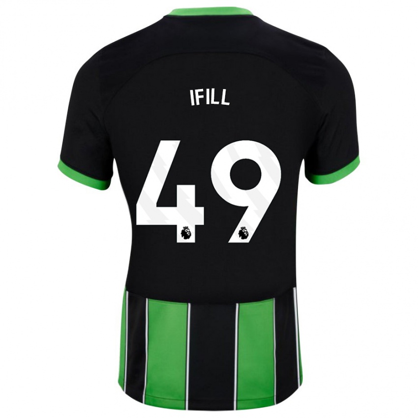Kvinder Marcus Ifill #49 Sort Grøn Udebane Spillertrøjer 2023/24 Trøje T-Shirt