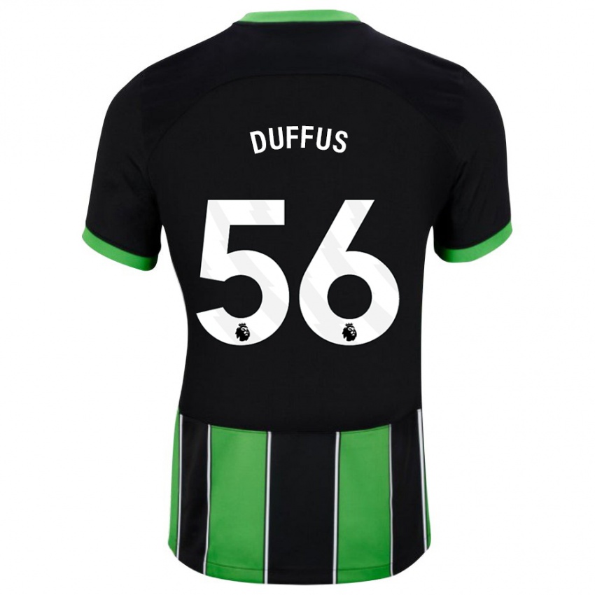 Kvinder Josh Duffus #56 Sort Grøn Udebane Spillertrøjer 2023/24 Trøje T-Shirt