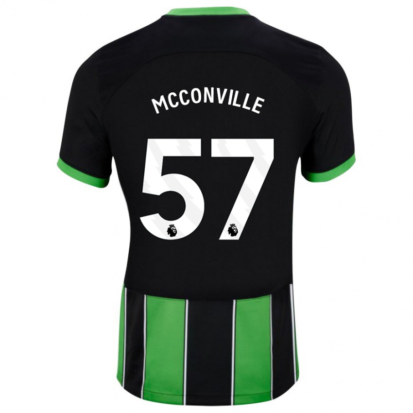 Kvinder Ruairi Mcconville #57 Sort Grøn Udebane Spillertrøjer 2023/24 Trøje T-Shirt