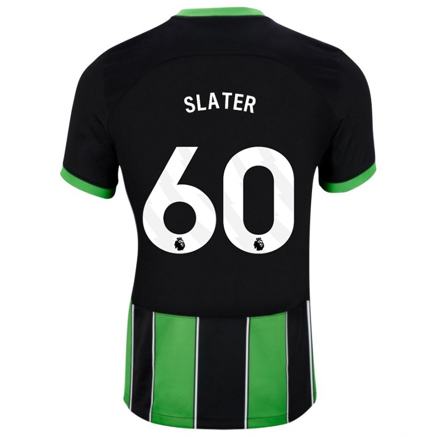 Kvinder Jacob Slater #60 Sort Grøn Udebane Spillertrøjer 2023/24 Trøje T-Shirt