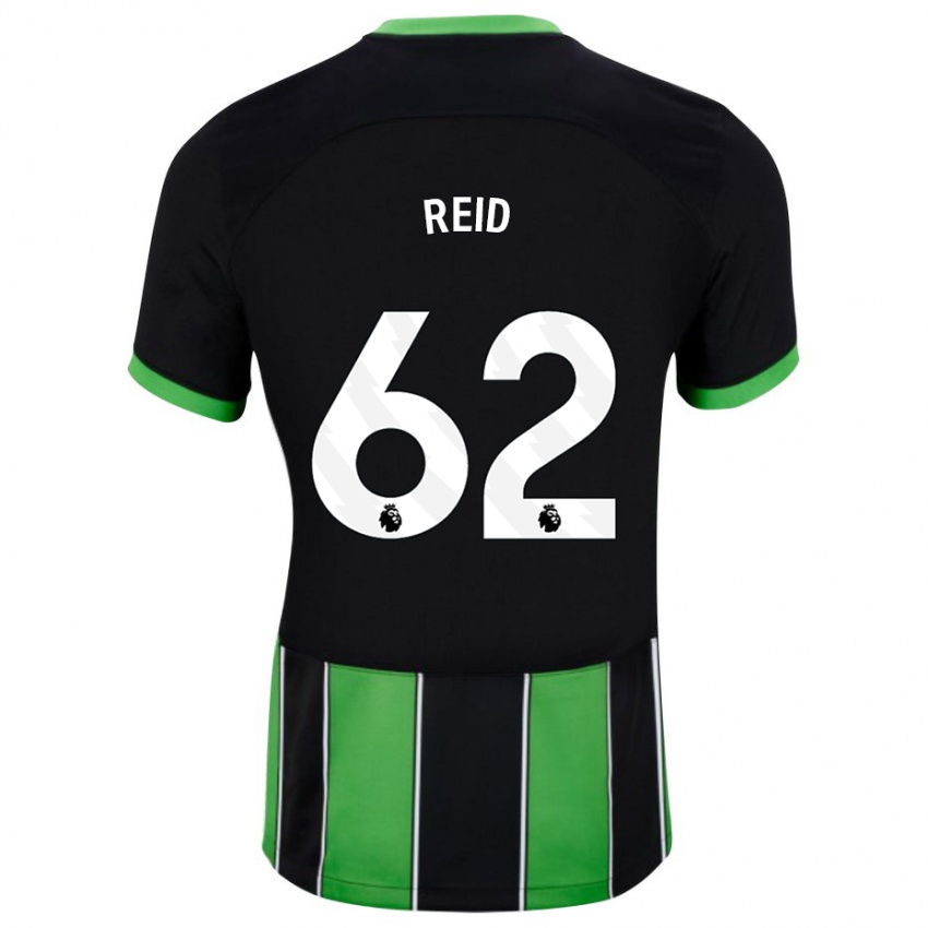 Kvinder Tommy Reid #62 Sort Grøn Udebane Spillertrøjer 2023/24 Trøje T-Shirt