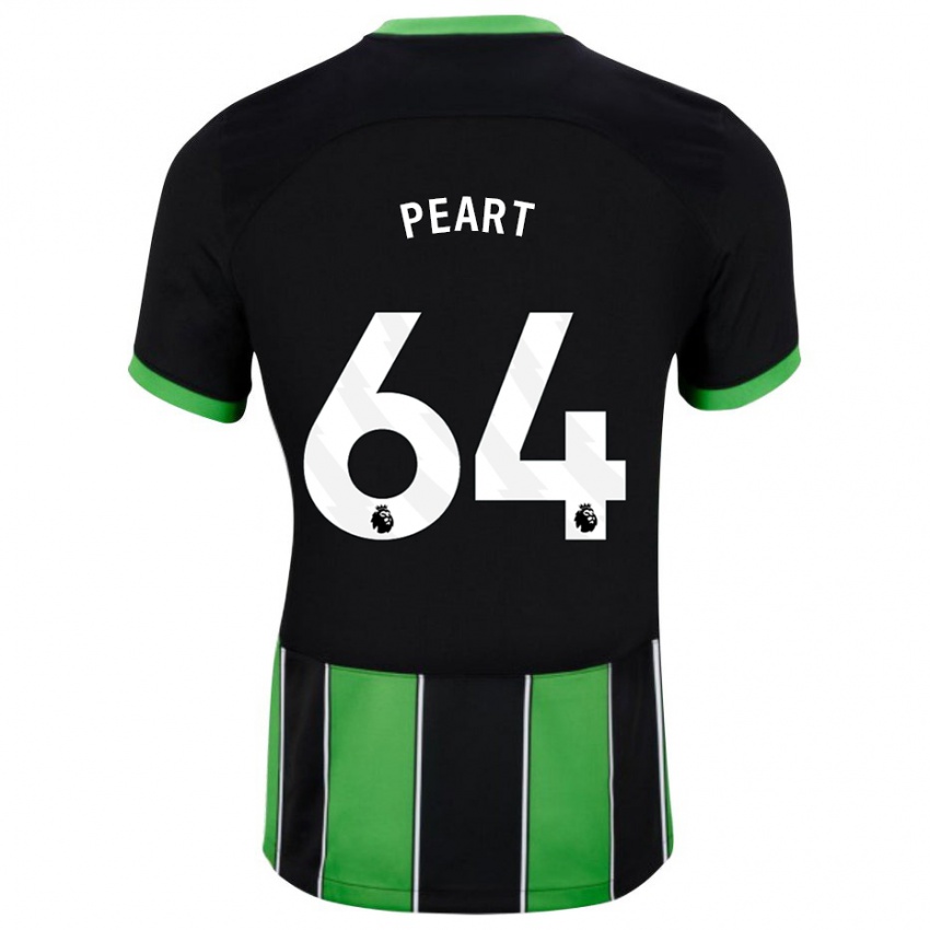 Kvinder Brody Peart #64 Sort Grøn Udebane Spillertrøjer 2023/24 Trøje T-Shirt