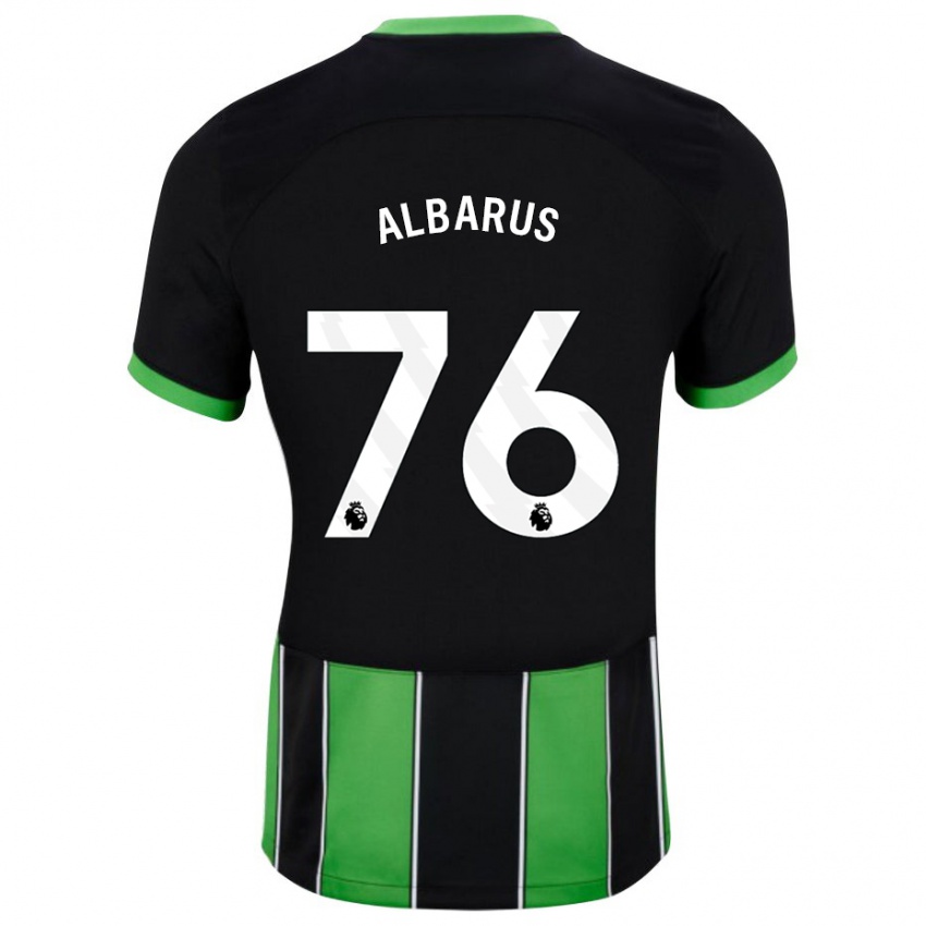 Kvinder Zane Albarus #76 Sort Grøn Udebane Spillertrøjer 2023/24 Trøje T-Shirt