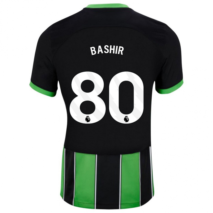 Kvinder Sahil Bashir #80 Sort Grøn Udebane Spillertrøjer 2023/24 Trøje T-Shirt