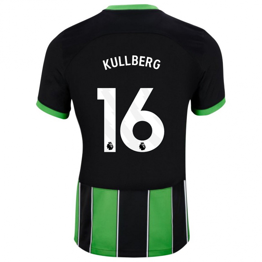 Kvinder Emma Nanny Charlotte Kullberg #16 Sort Grøn Udebane Spillertrøjer 2023/24 Trøje T-Shirt