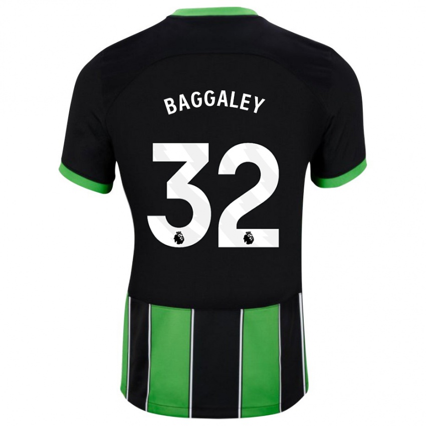 Kvinder Sophie Baggaley #32 Sort Grøn Udebane Spillertrøjer 2023/24 Trøje T-Shirt
