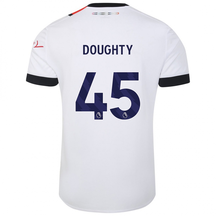 Kvinder Alfie Doughty #45 Hvid Udebane Spillertrøjer 2023/24 Trøje T-Shirt