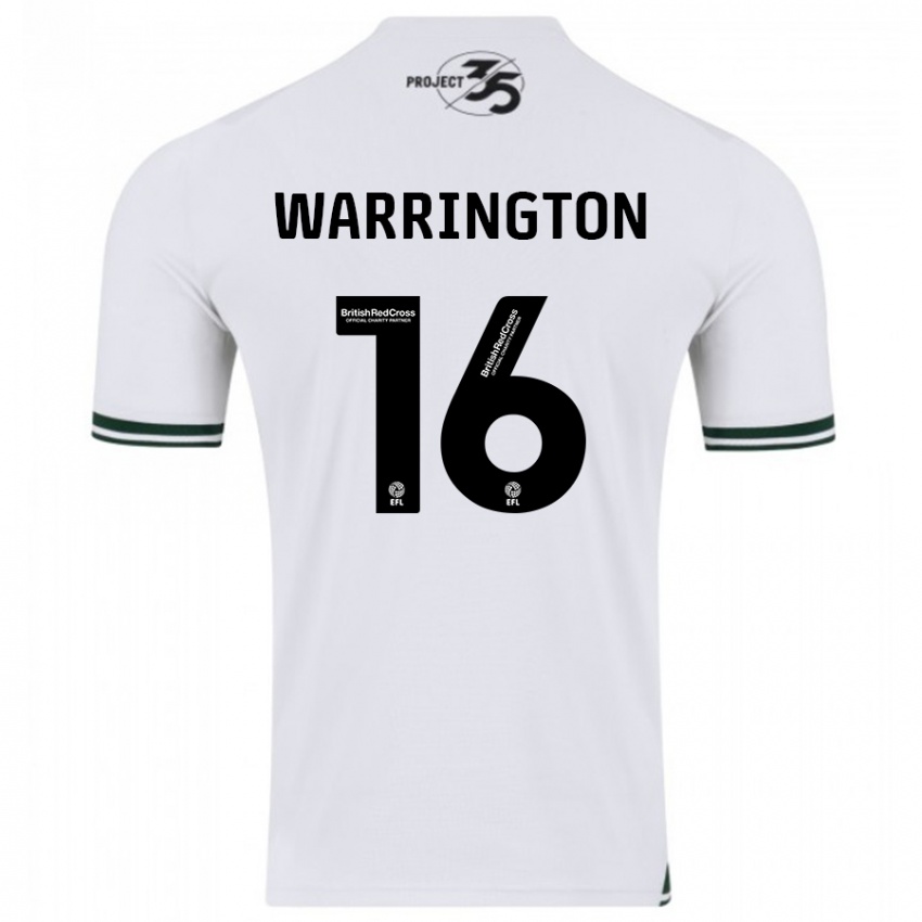 Kvinder Lewis Warrington #16 Hvid Udebane Spillertrøjer 2023/24 Trøje T-Shirt