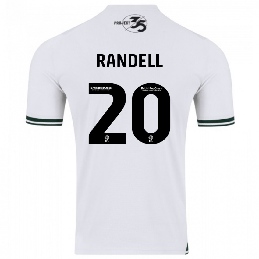 Kvinder Adam Randell #20 Hvid Udebane Spillertrøjer 2023/24 Trøje T-Shirt