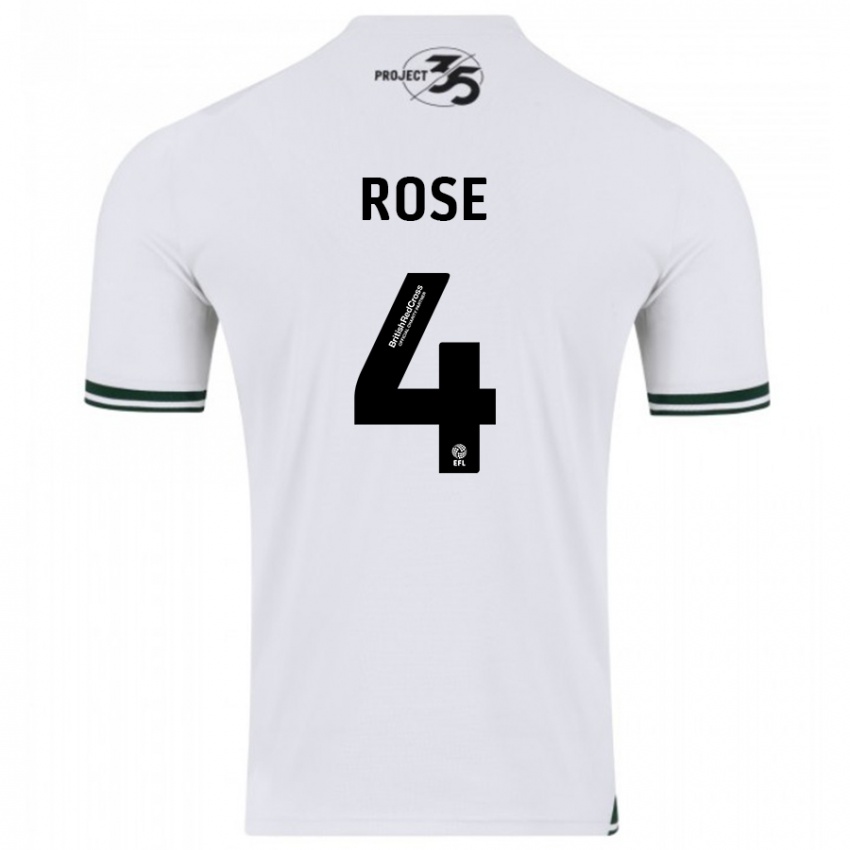 Kvinder Jemma Rose #4 Hvid Udebane Spillertrøjer 2023/24 Trøje T-Shirt