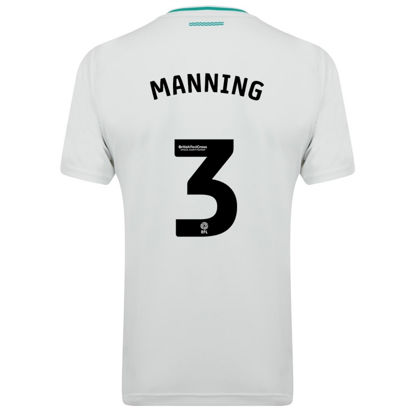 Kvinder Ryan Manning #3 Hvid Udebane Spillertrøjer 2023/24 Trøje T-Shirt