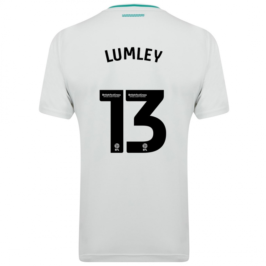 Kvinder Joe Lumley #13 Hvid Udebane Spillertrøjer 2023/24 Trøje T-Shirt