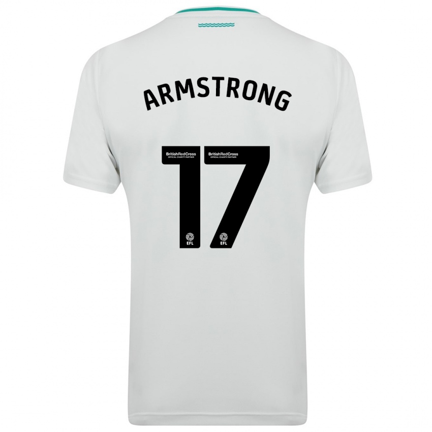 Kvinder Stuart Armstrong #17 Hvid Udebane Spillertrøjer 2023/24 Trøje T-Shirt