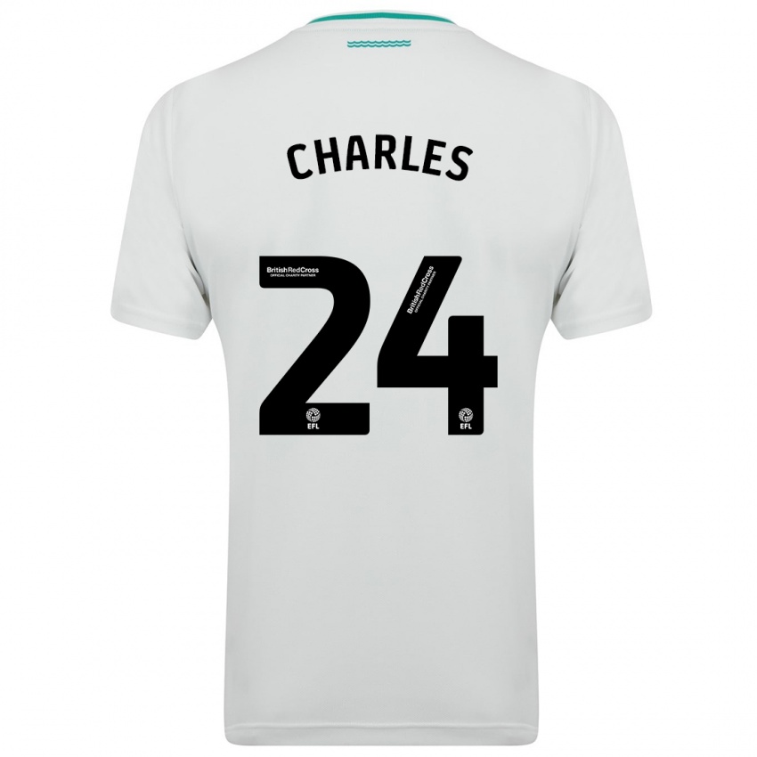 Kvinder Shea Charles #24 Hvid Udebane Spillertrøjer 2023/24 Trøje T-Shirt