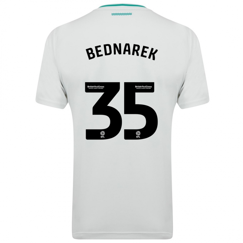 Kvinder Jan Bednarek #35 Hvid Udebane Spillertrøjer 2023/24 Trøje T-Shirt