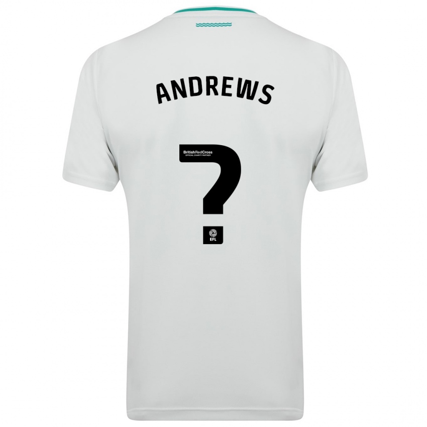Kvinder Joe Andrews #0 Hvid Udebane Spillertrøjer 2023/24 Trøje T-Shirt