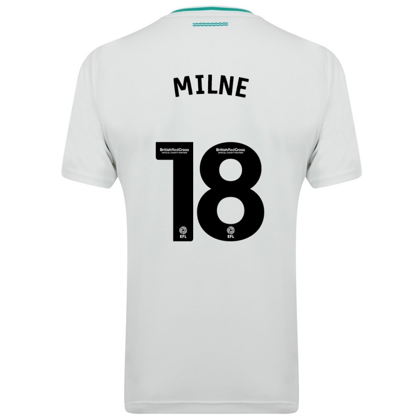 Kvinder Isabel Milne #18 Hvid Udebane Spillertrøjer 2023/24 Trøje T-Shirt
