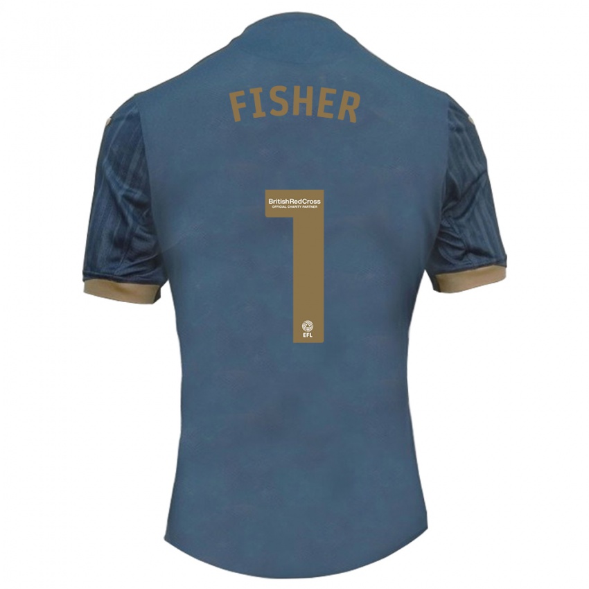 Kvinder Andy Fisher #1 Mørk Blågrøn Udebane Spillertrøjer 2023/24 Trøje T-Shirt