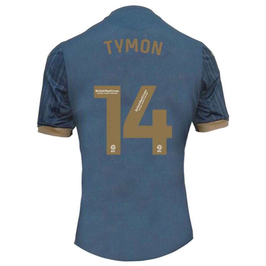 Kvinder Josh Tymon #14 Mørk Blågrøn Udebane Spillertrøjer 2023/24 Trøje T-Shirt