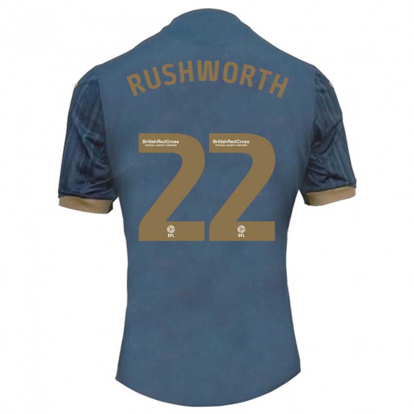 Kvinder Carl Rushworth #22 Mørk Blågrøn Udebane Spillertrøjer 2023/24 Trøje T-Shirt