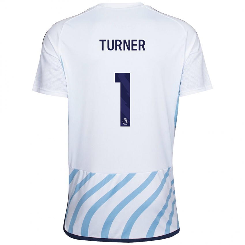 Kvinder Matt Turner #1 Hvid Blå Udebane Spillertrøjer 2023/24 Trøje T-Shirt