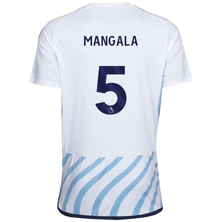 Kvinder Orel Mangala #5 Hvid Blå Udebane Spillertrøjer 2023/24 Trøje T-Shirt