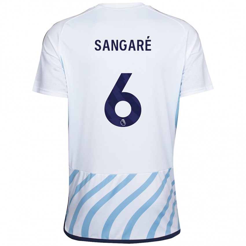 Kvinder Ibrahim Sangare #6 Hvid Blå Udebane Spillertrøjer 2023/24 Trøje T-Shirt