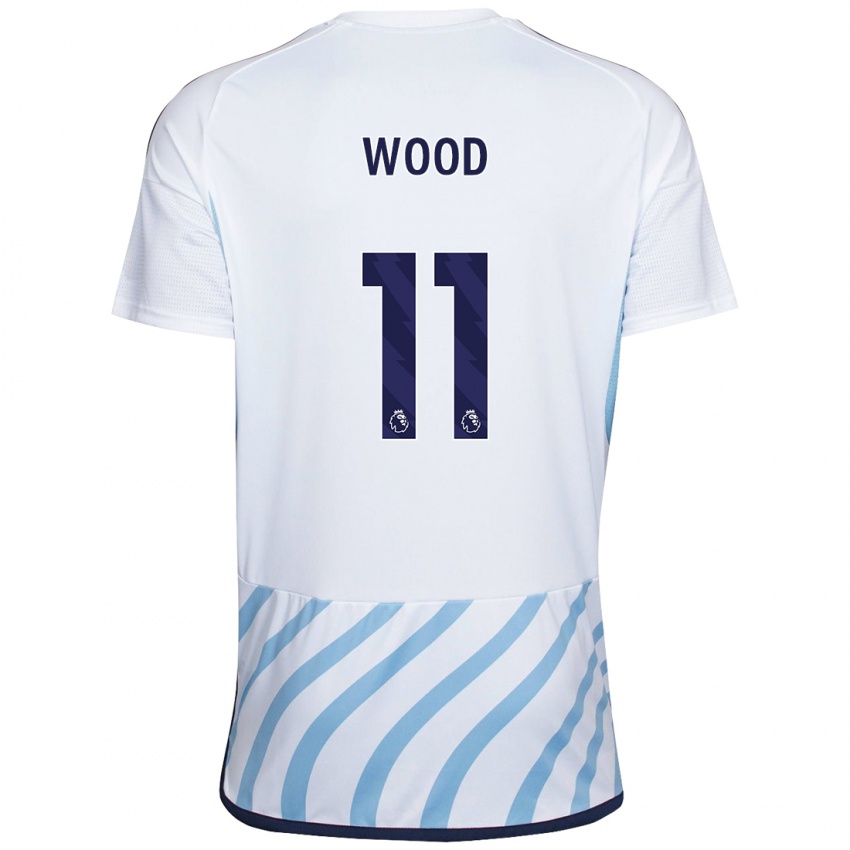 Kvinder Chris Wood #11 Hvid Blå Udebane Spillertrøjer 2023/24 Trøje T-Shirt