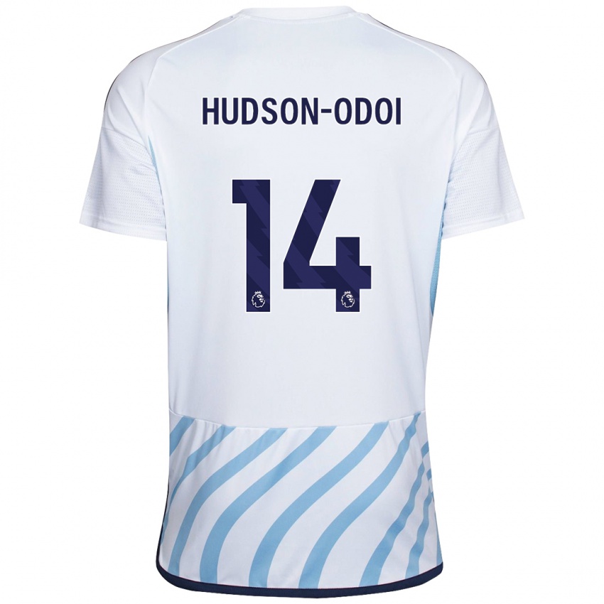 Kvinder Callum Hudson-Odoi #14 Hvid Blå Udebane Spillertrøjer 2023/24 Trøje T-Shirt