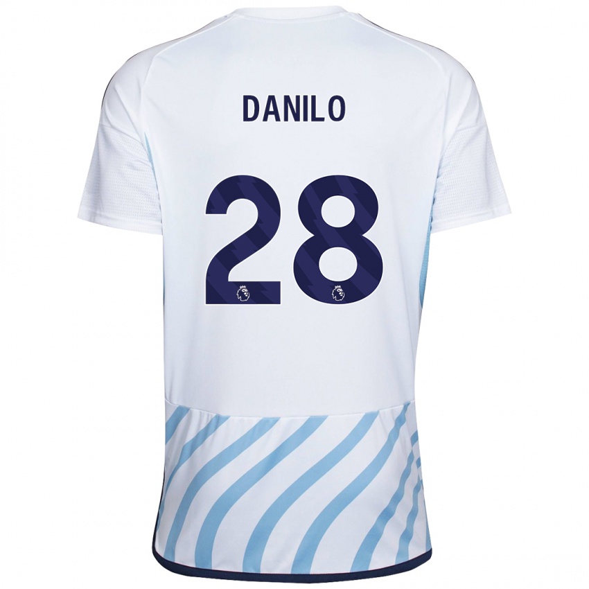 Kvinder Danilo #28 Hvid Blå Udebane Spillertrøjer 2023/24 Trøje T-Shirt