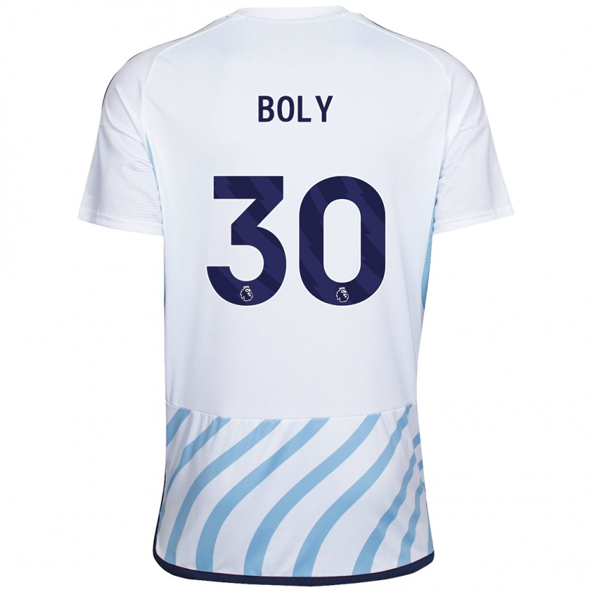 Kvinder Willy Boly #30 Hvid Blå Udebane Spillertrøjer 2023/24 Trøje T-Shirt