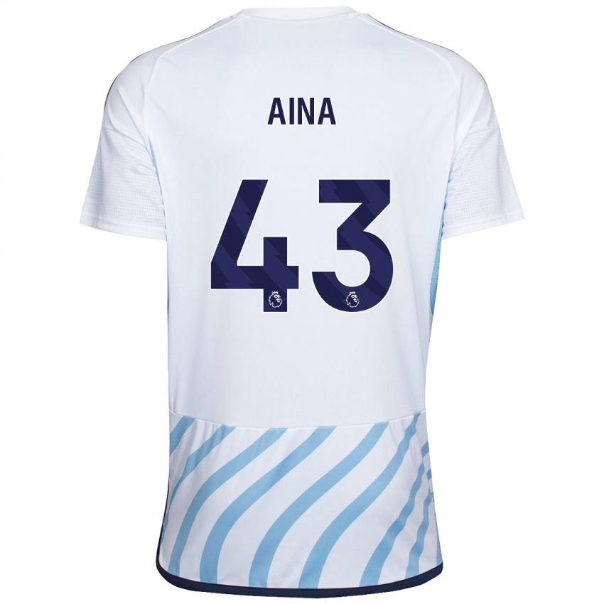 Kvinder Ola Aina #43 Hvid Blå Udebane Spillertrøjer 2023/24 Trøje T-Shirt