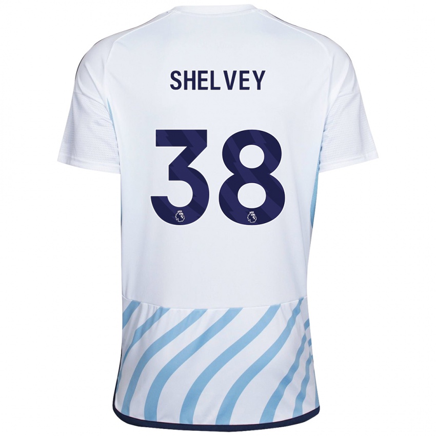 Kvinder George Shelvey #38 Hvid Blå Udebane Spillertrøjer 2023/24 Trøje T-Shirt