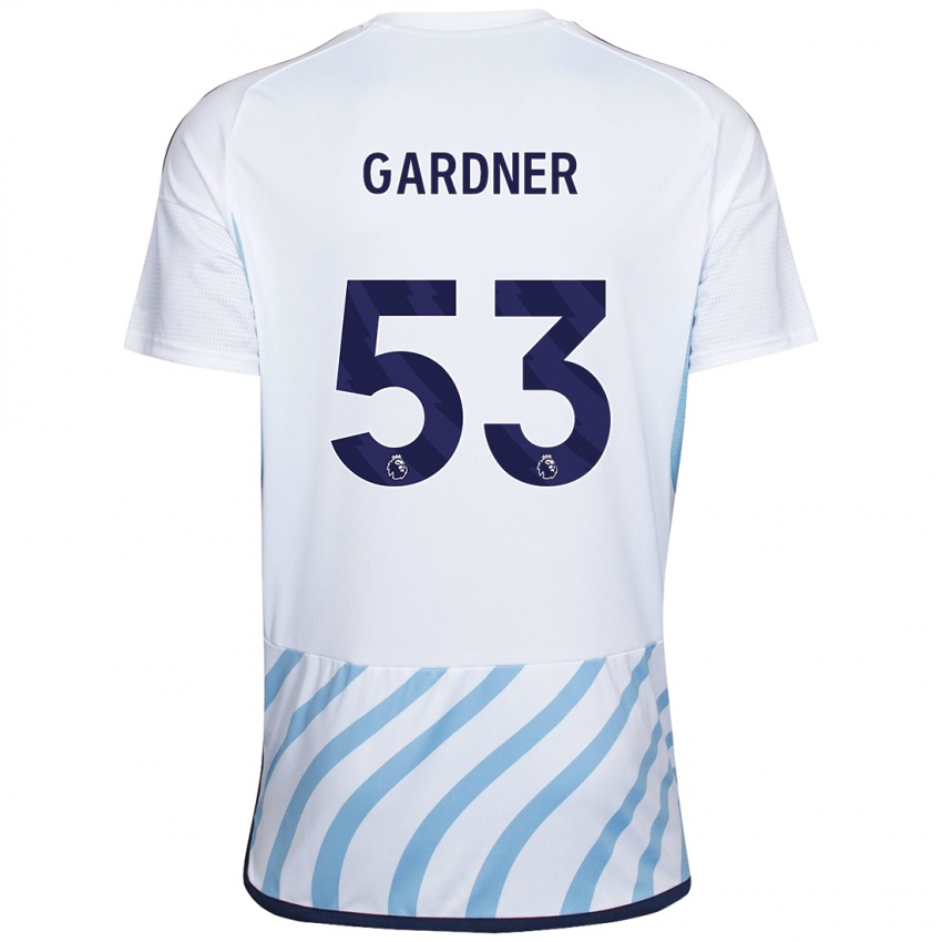 Kvinder Joe Gardner #53 Hvid Blå Udebane Spillertrøjer 2023/24 Trøje T-Shirt