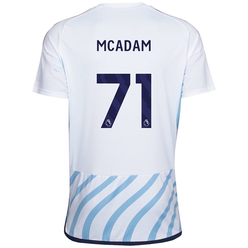 Kvinder Kyle Mcadam #71 Hvid Blå Udebane Spillertrøjer 2023/24 Trøje T-Shirt