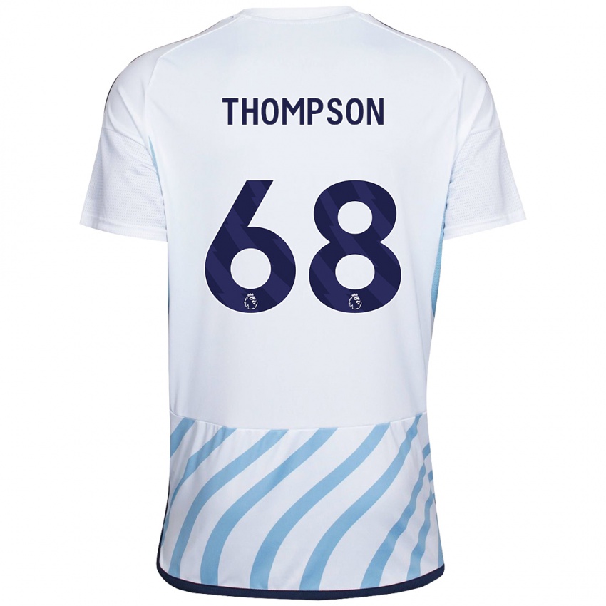 Kvinder Joel Thompson #68 Hvid Blå Udebane Spillertrøjer 2023/24 Trøje T-Shirt
