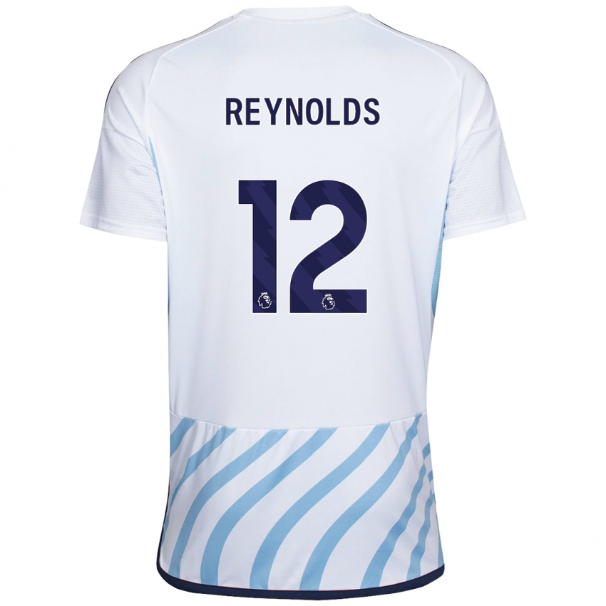 Kvinder Niamh Reynolds #12 Hvid Blå Udebane Spillertrøjer 2023/24 Trøje T-Shirt