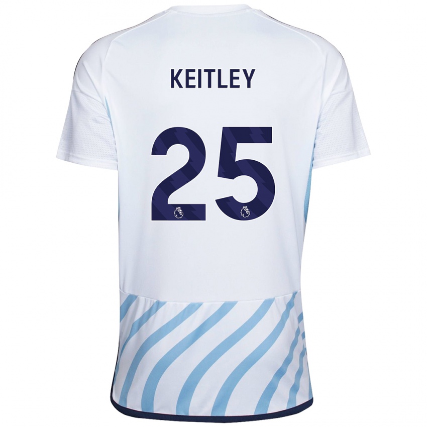 Kvinder Alice Keitley #25 Hvid Blå Udebane Spillertrøjer 2023/24 Trøje T-Shirt