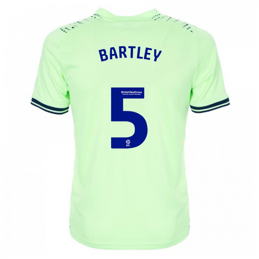 Kvinder Kyle Bartley #5 Flåde Udebane Spillertrøjer 2023/24 Trøje T-Shirt