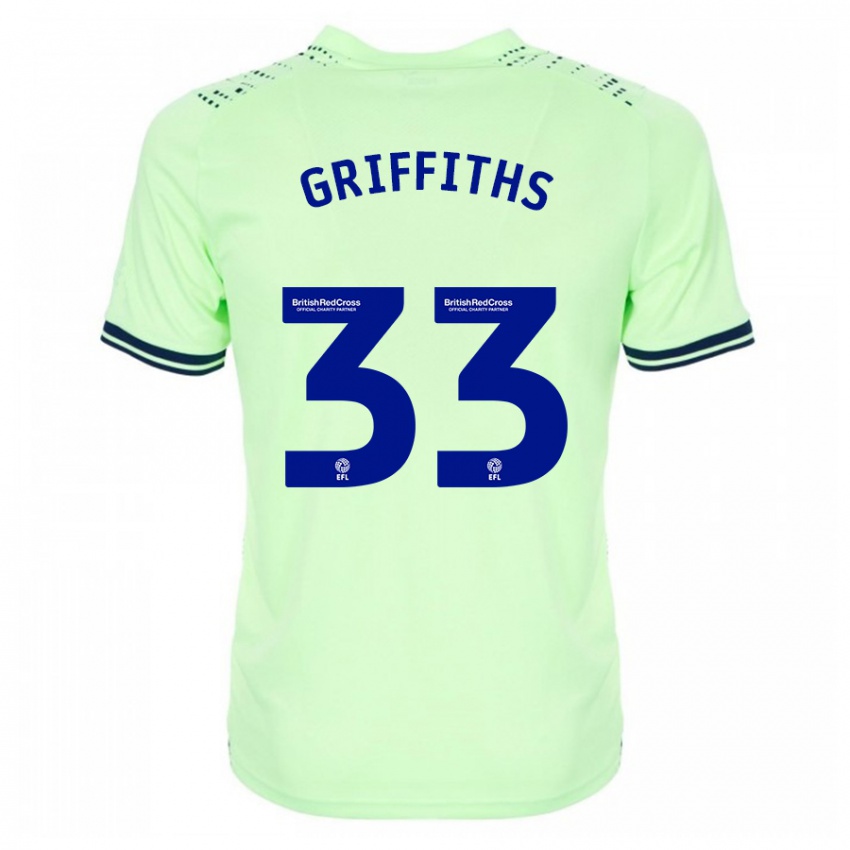 Kvinder Josh Griffiths #33 Flåde Udebane Spillertrøjer 2023/24 Trøje T-Shirt