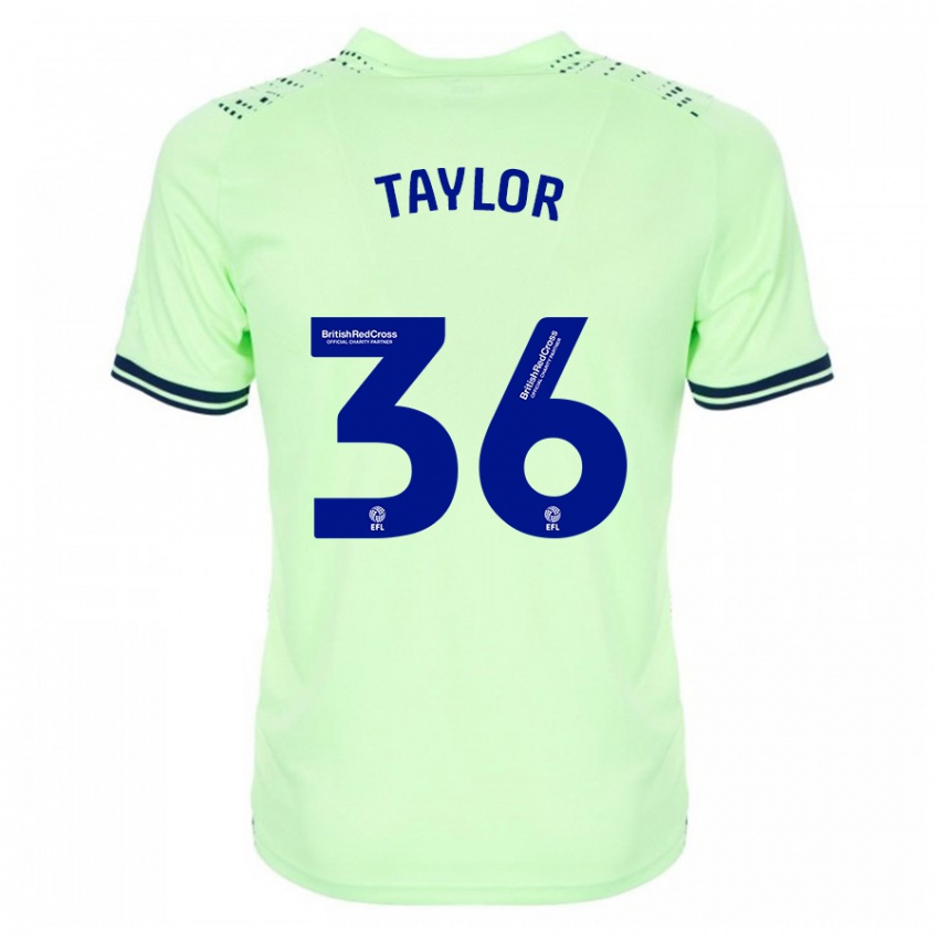 Kvinder Caleb Taylor #36 Flåde Udebane Spillertrøjer 2023/24 Trøje T-Shirt