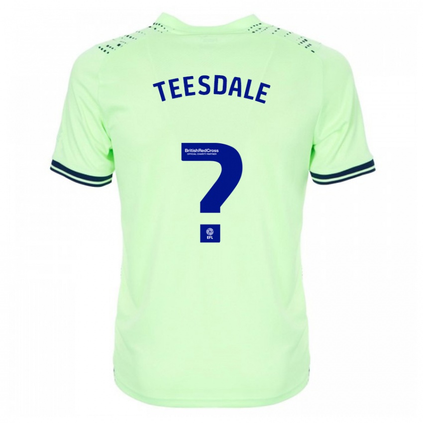Kvinder Finn Teesdale #0 Flåde Udebane Spillertrøjer 2023/24 Trøje T-Shirt