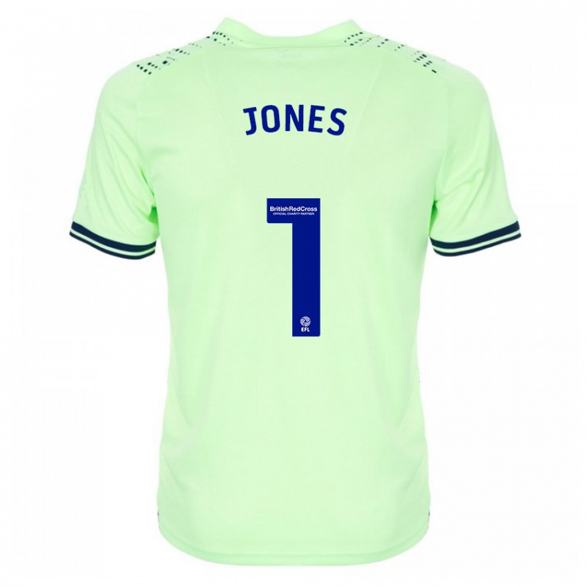Kvinder Lucy Jones #1 Flåde Udebane Spillertrøjer 2023/24 Trøje T-Shirt